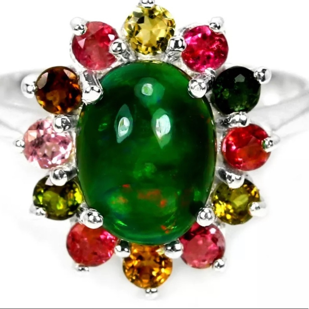 AAA  Genuine Ethiopian Black Opal Ring